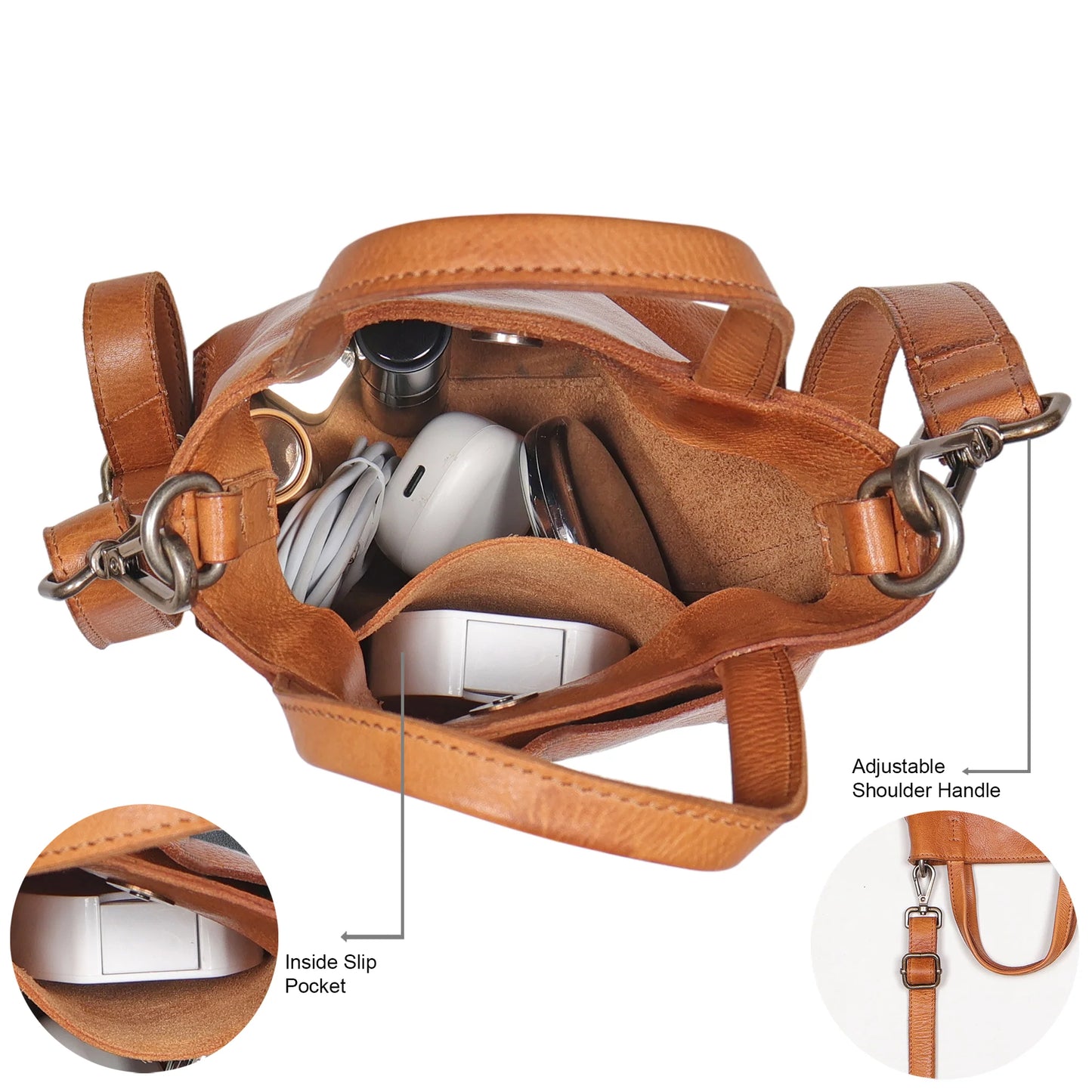 Fay Crossbody Bag - Cognac