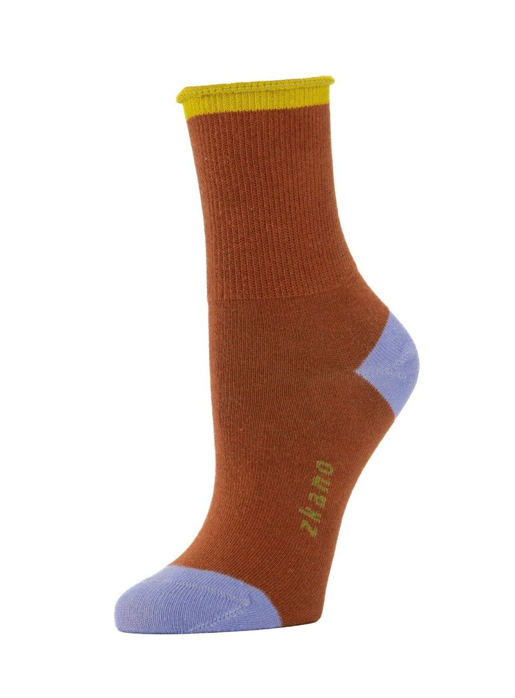 Color Block Roll Top Socks - Honey