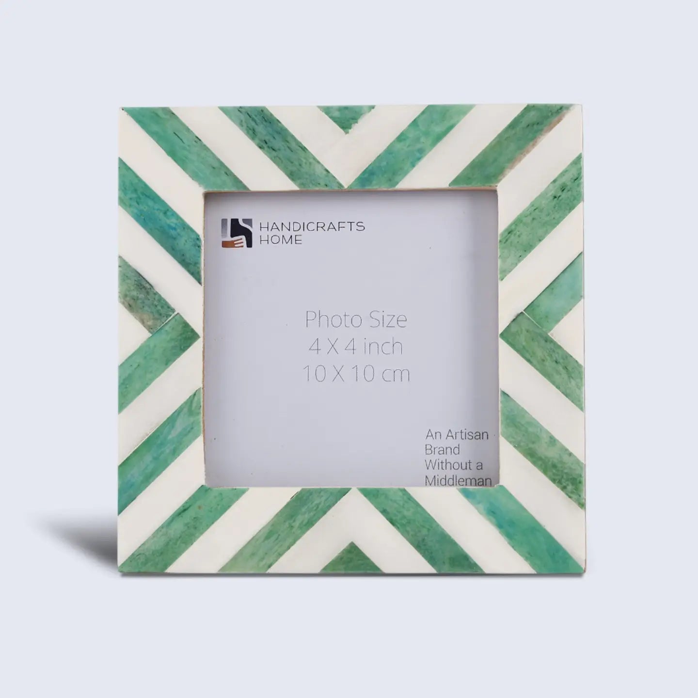 Baby Picture Frame Chevron Pattern - Green - 4 x 4 Inches