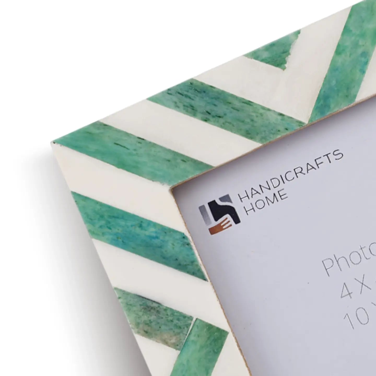 Baby Picture Frame Chevron Pattern - Green - 4 x 4 Inches