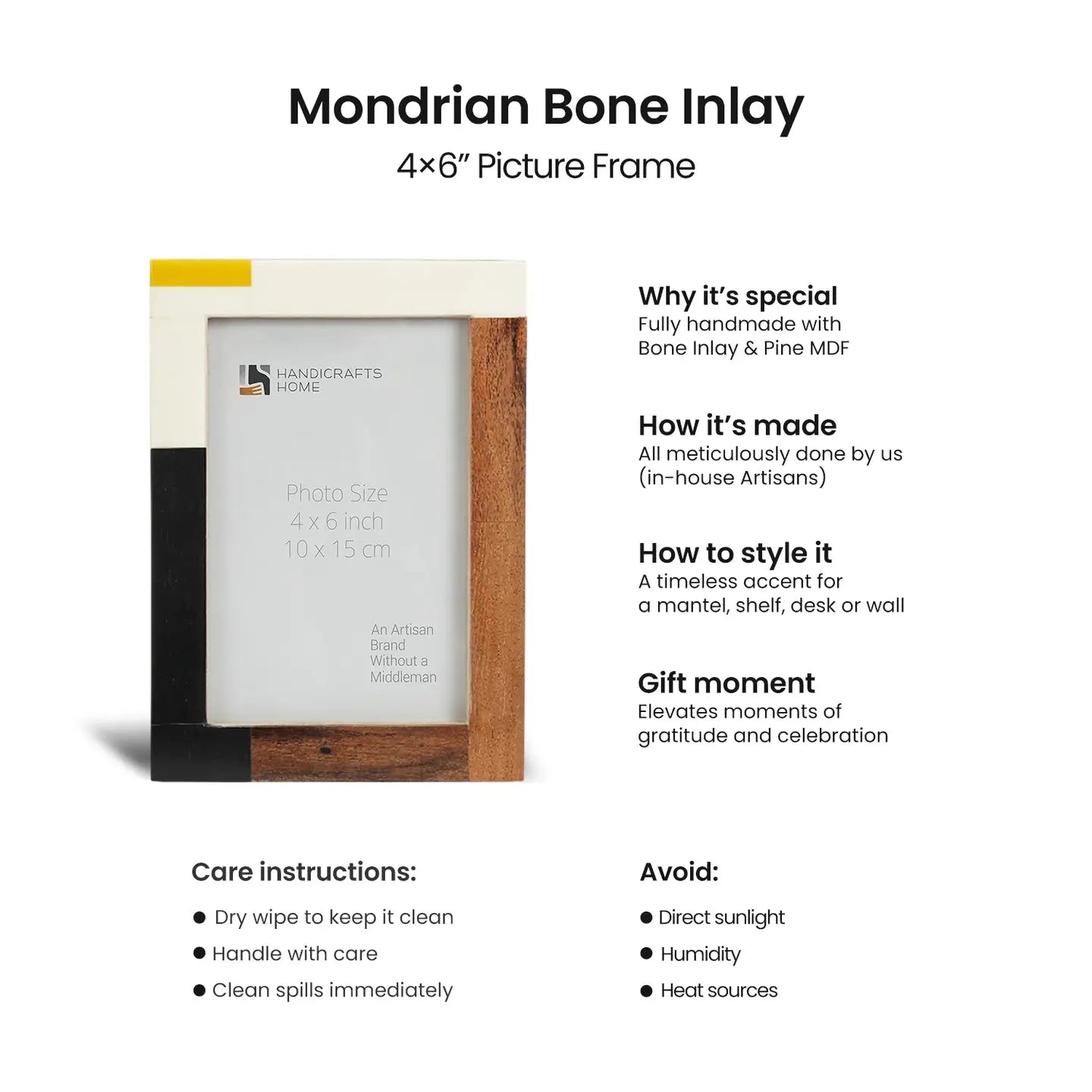 Mondrian Warm Oak Photo Frame - 8 x 10 Inches