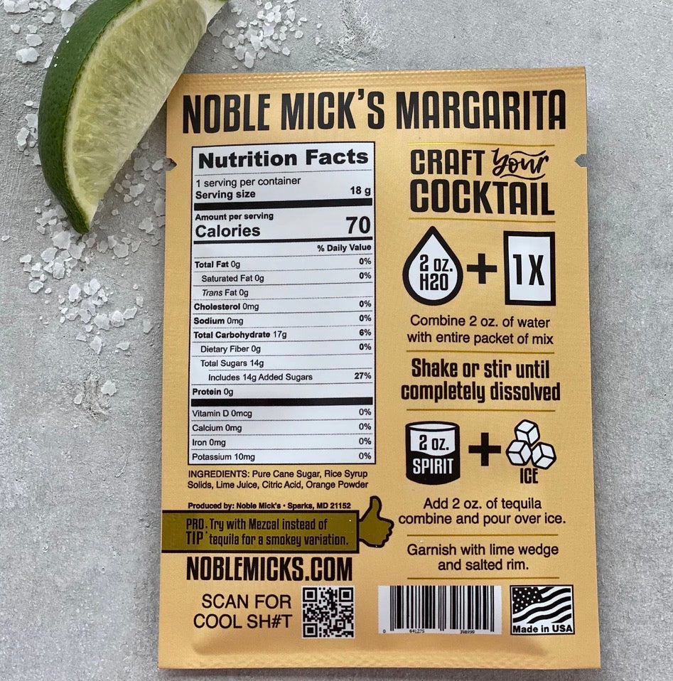 Margarita Single Serve Cocktail/Mocktail Mix