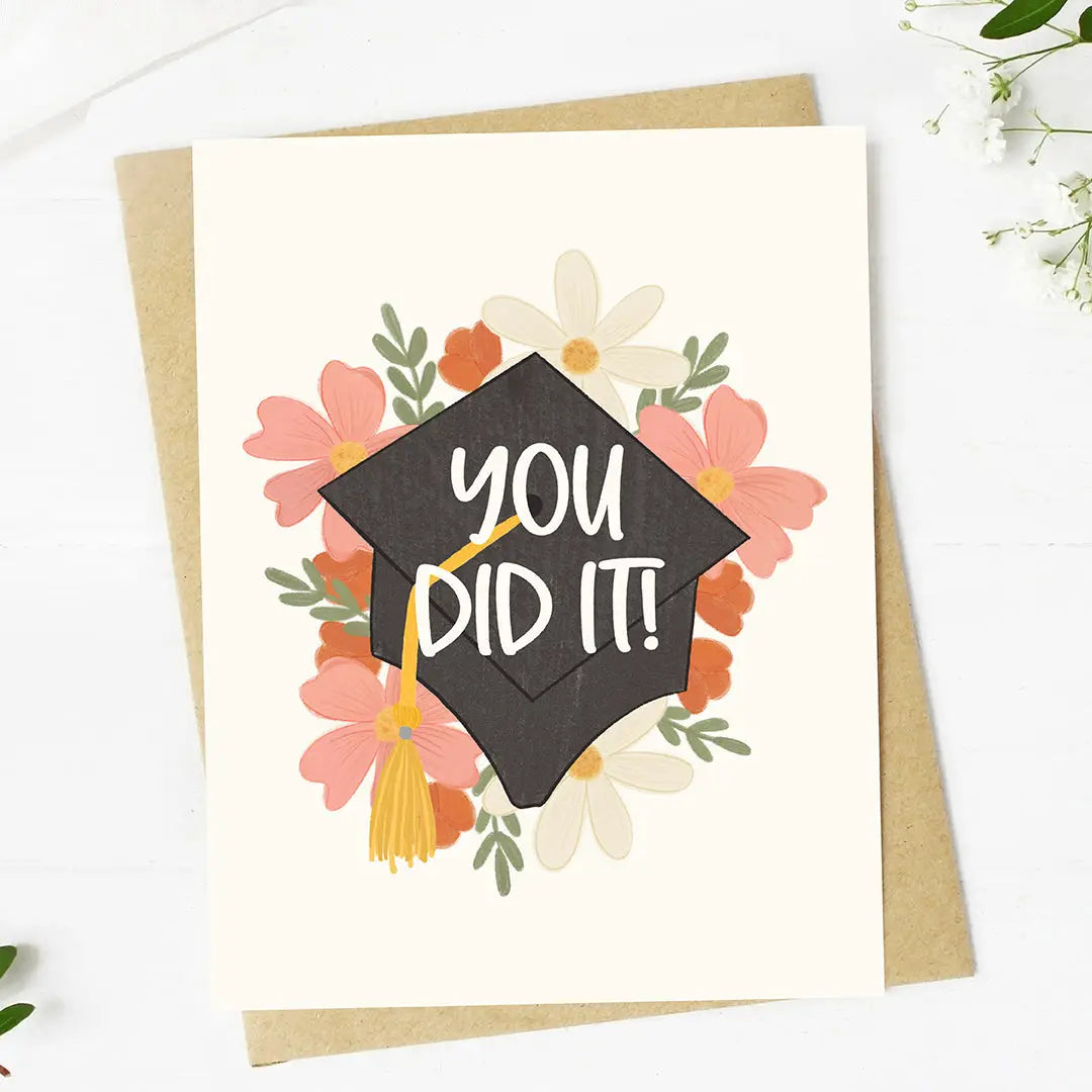 “You Did It” Floral Graduation Greeting Card