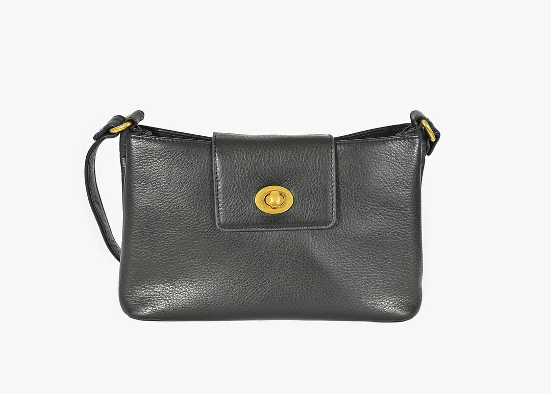 Tatiana Flap Crossbody Bag - Black