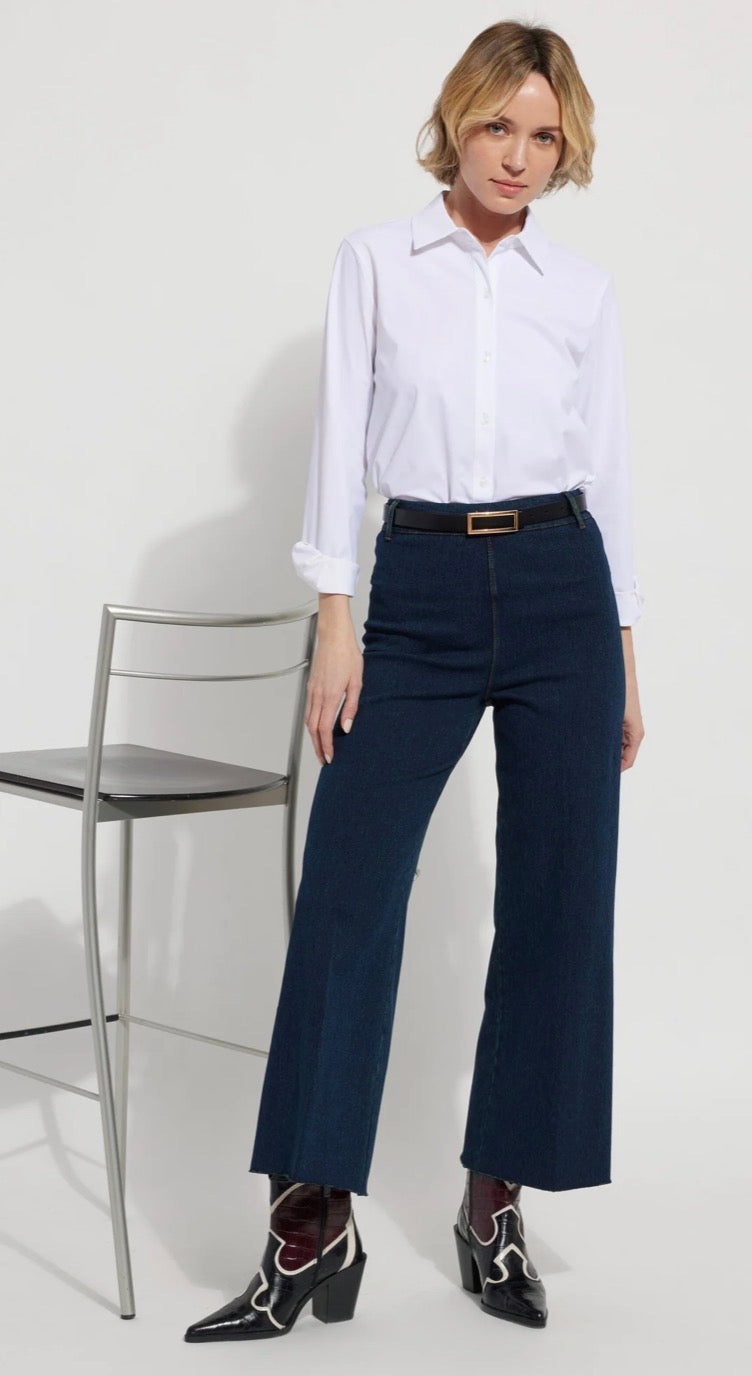Erin High Waist Wide Leg Denim Jeans - Indigo