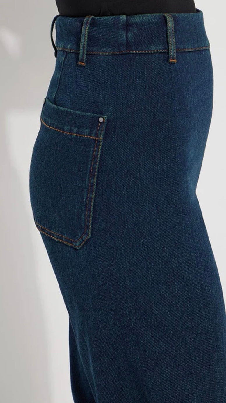 Erin High Waist Wide Leg Denim Jeans - Indigo