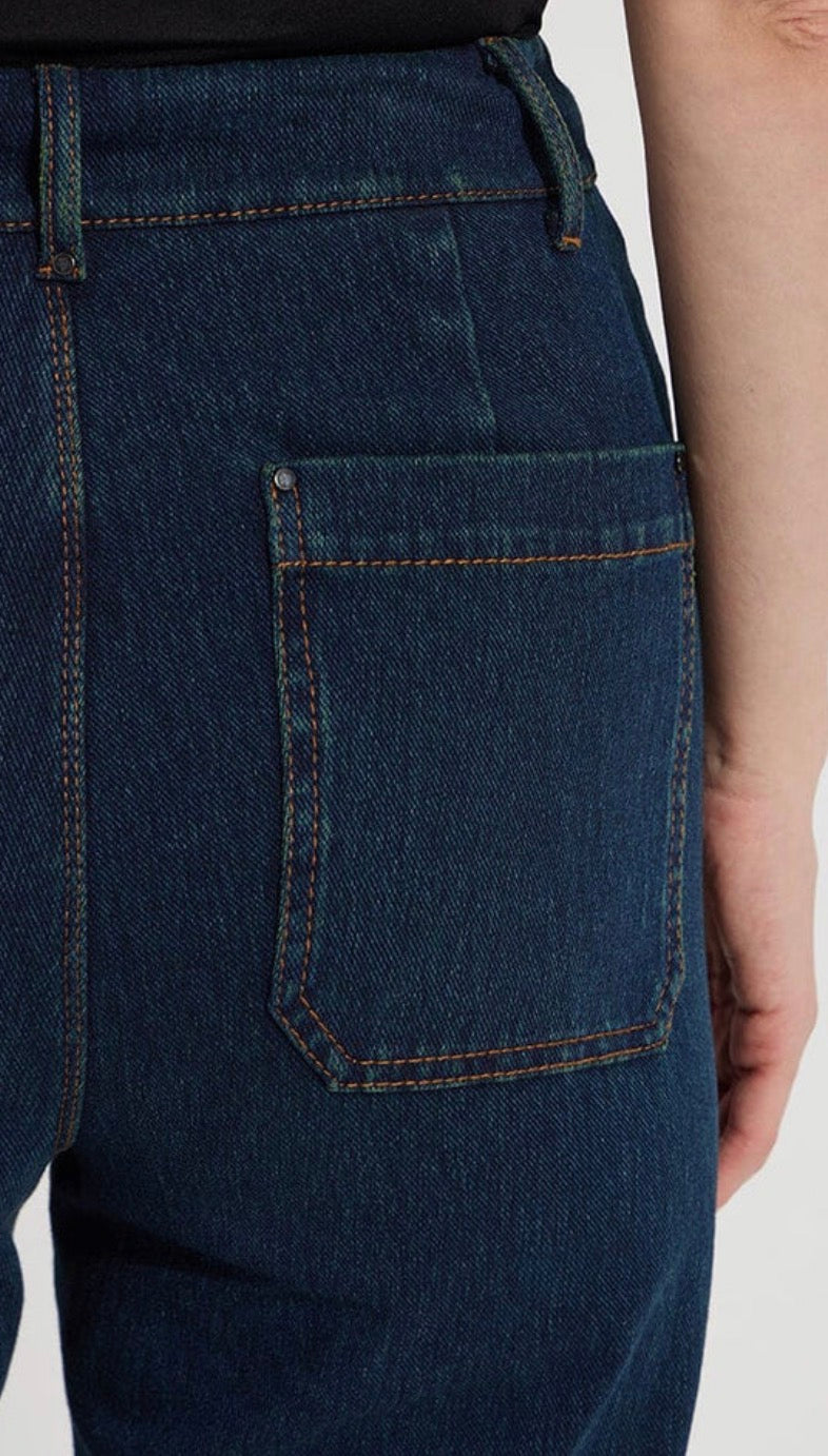 Erin High Waist Wide Leg Denim Jeans - Indigo