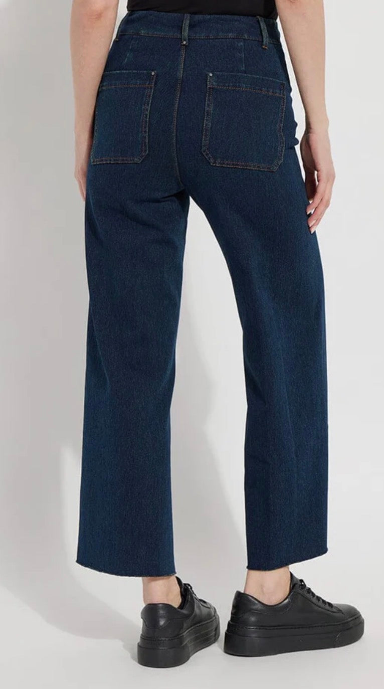 Erin High Waist Wide Leg Denim Jeans - Indigo