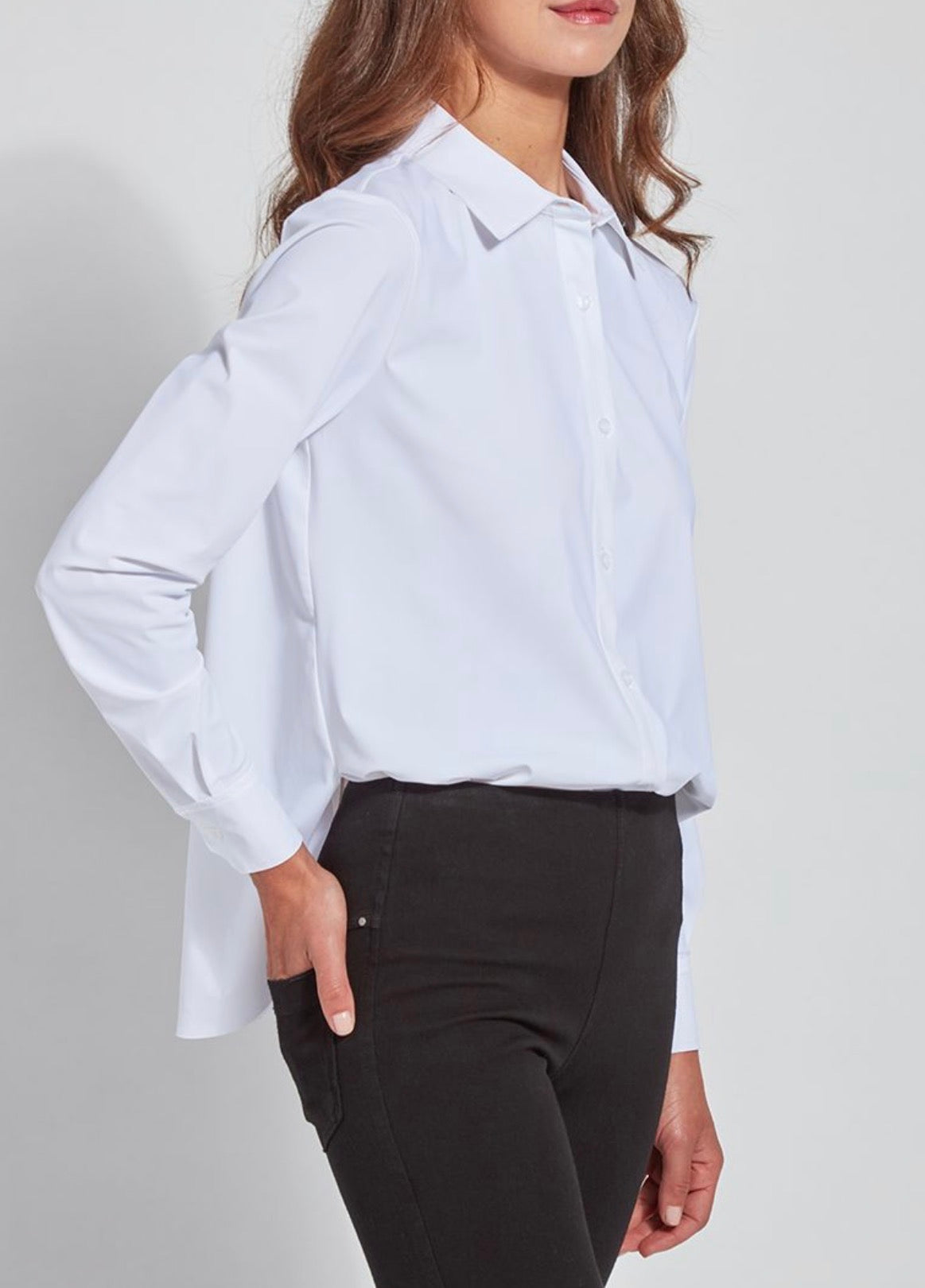 Connie Slim Button Down Blouse - White