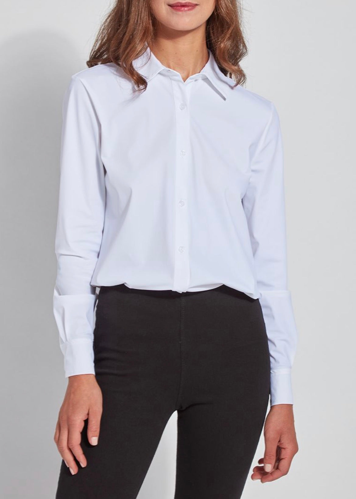 Connie Slim Button Down Blouse - White