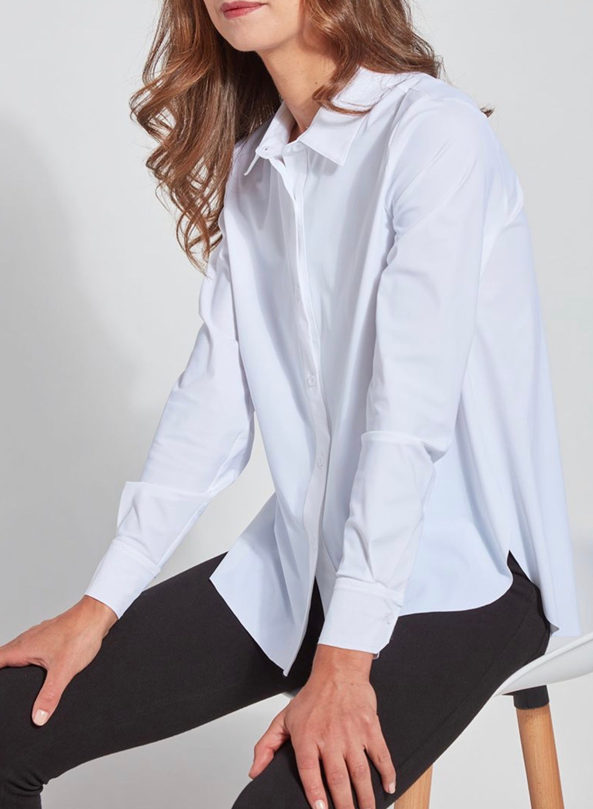 Connie Slim Button Down Blouse - White