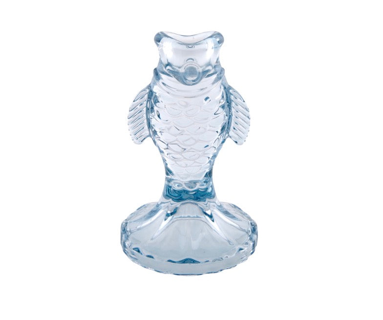 Blue Fish Taper Candle Holder