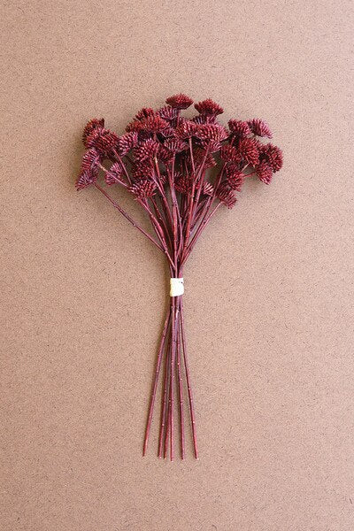 Faux Mini Flowers - Bundle of 6 - Burgundy