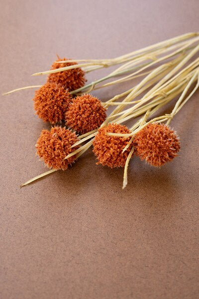 Faux Ball Flowers - Bundle of 6 - Orange