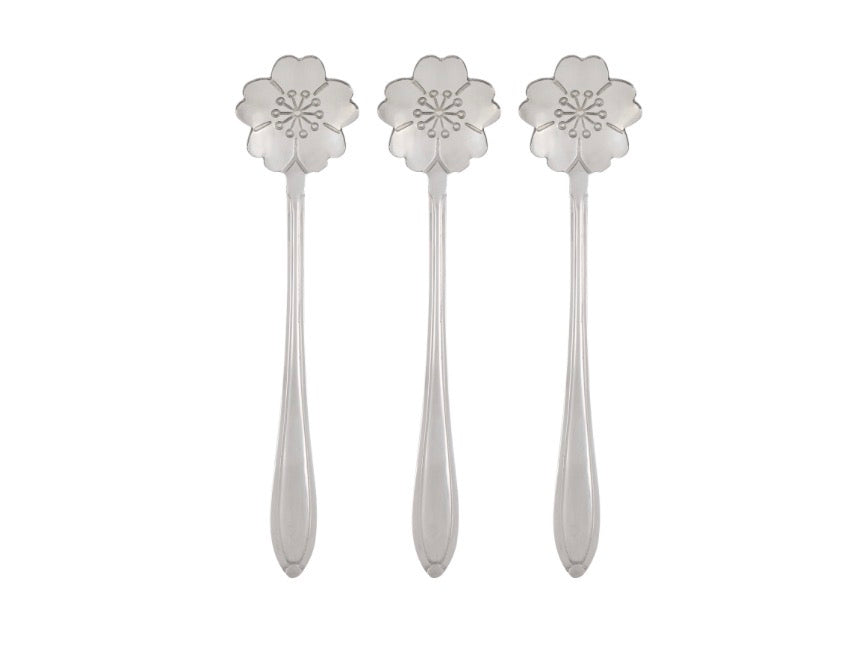 Flower-Shaped Teaspoons - Silver