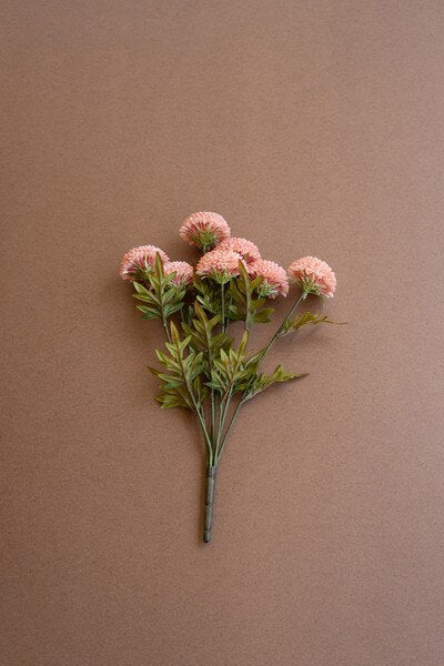 Faux Zinnia Flowers - Bundle of 7 - Light Pink