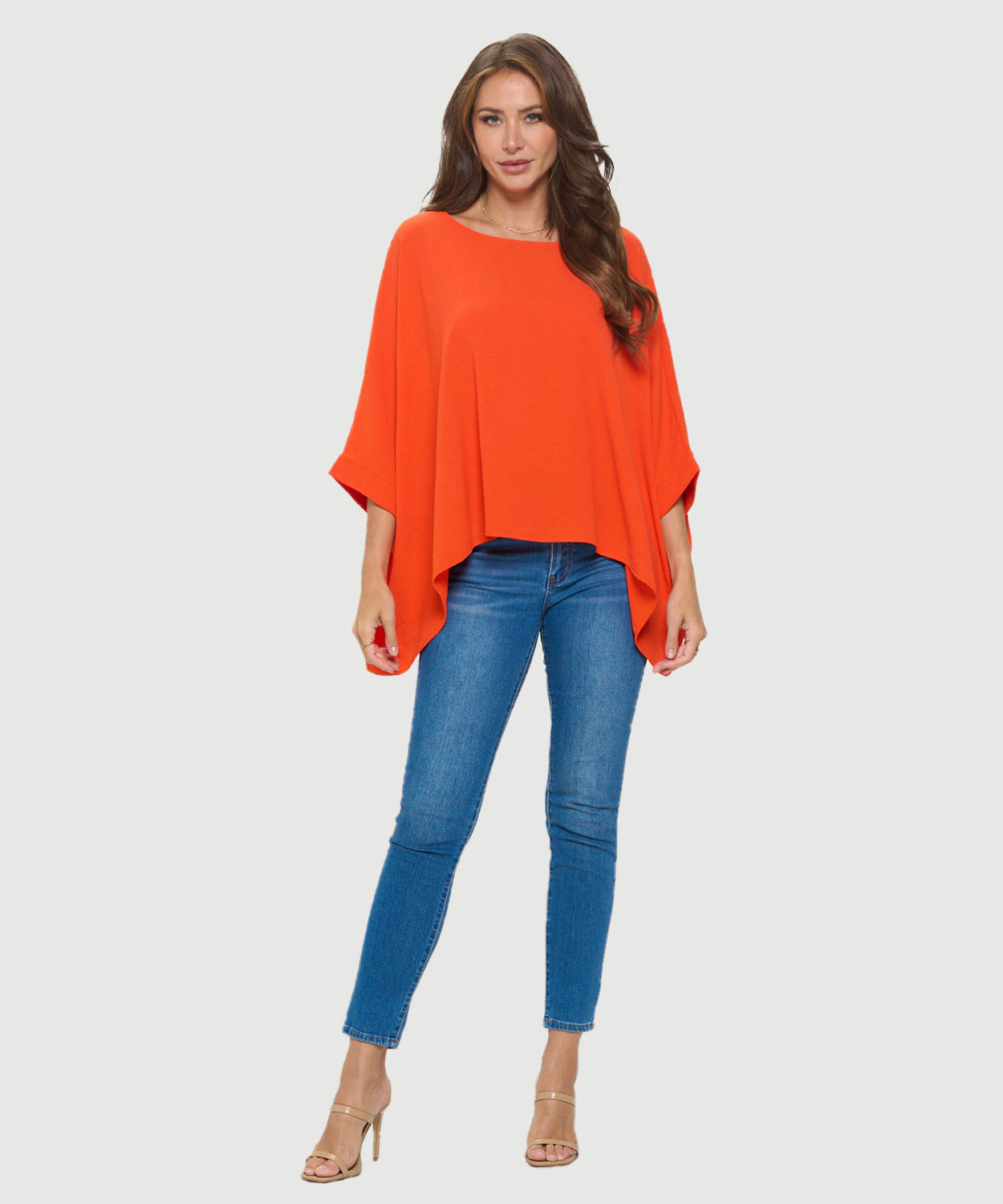 Airflow Boxy Dolman Sleeve Top - Tangerine