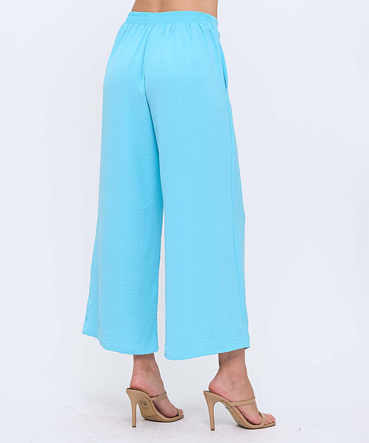 Wide Leg Woven Pants - Turquoise