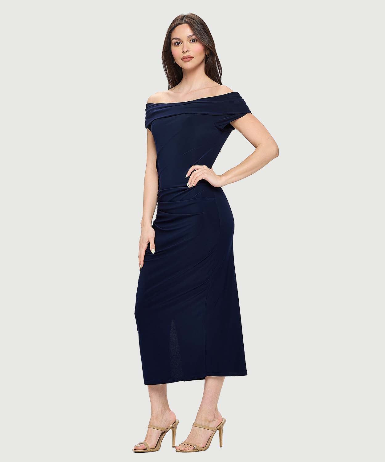 Boat Neck Maxi Dress - Navy