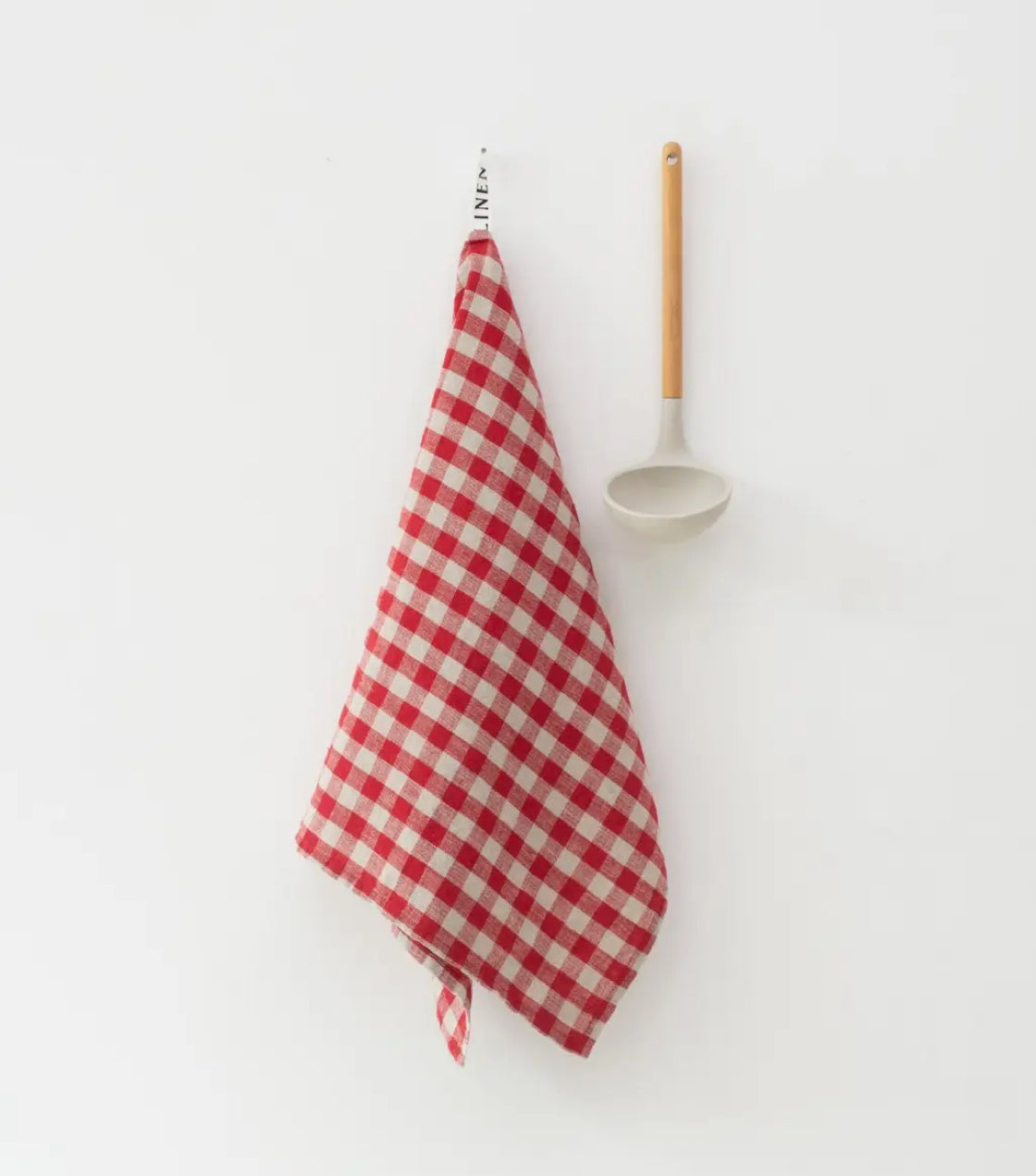 Red Gingham Linen Kitchen Towel