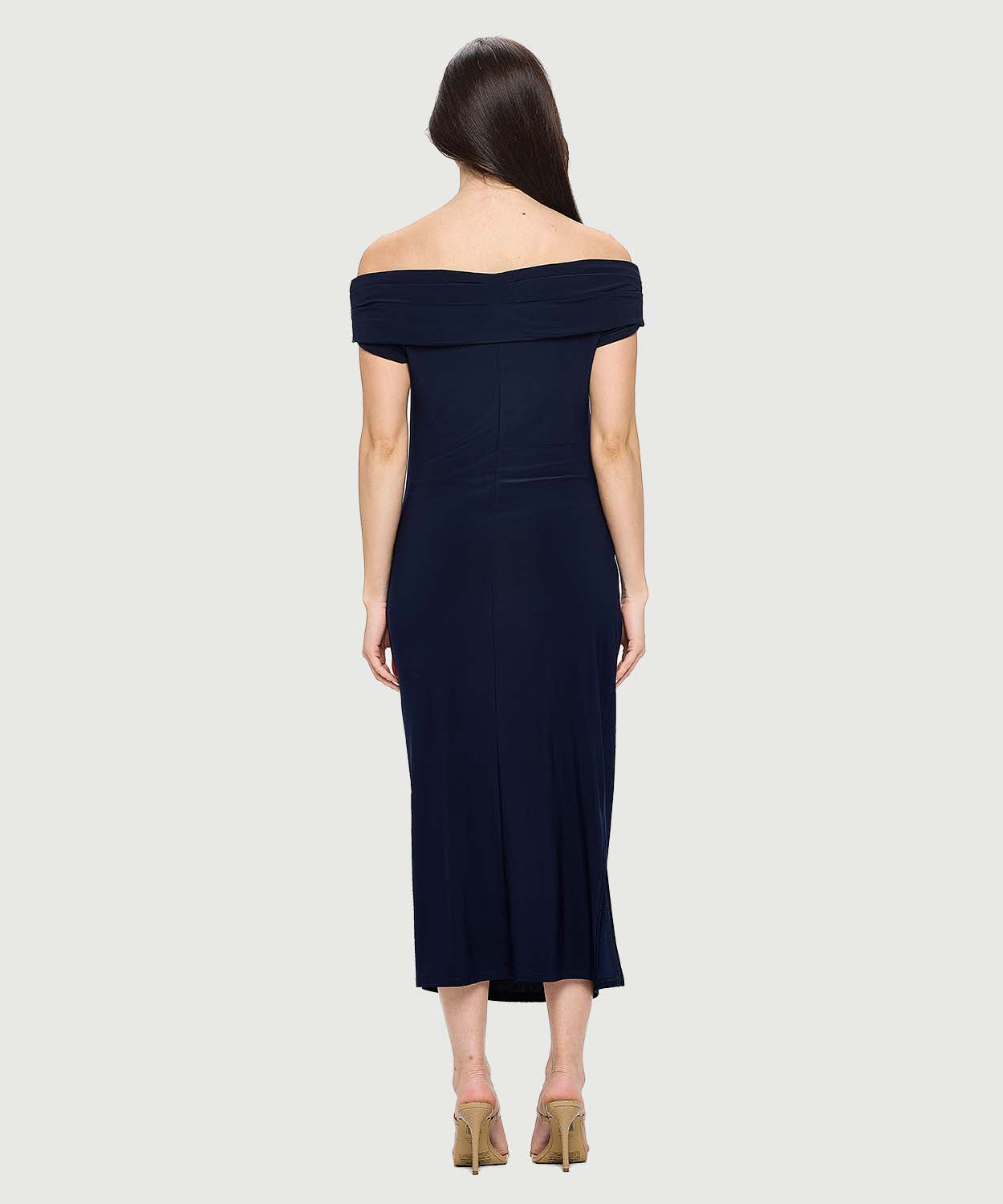 Boat Neck Maxi Dress - Navy