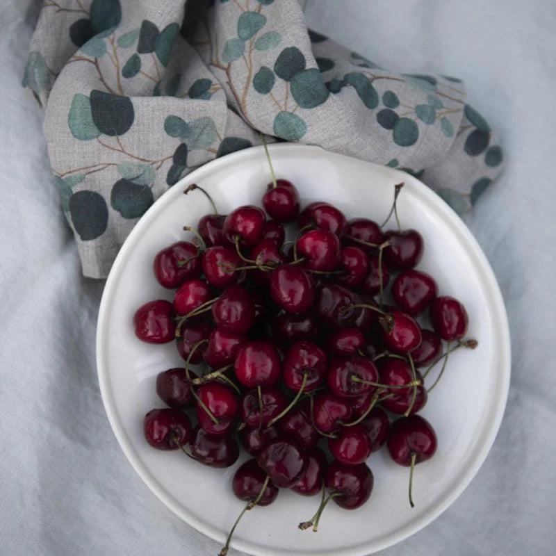 Eucalyptus on Natural Linen Kitchen Towel