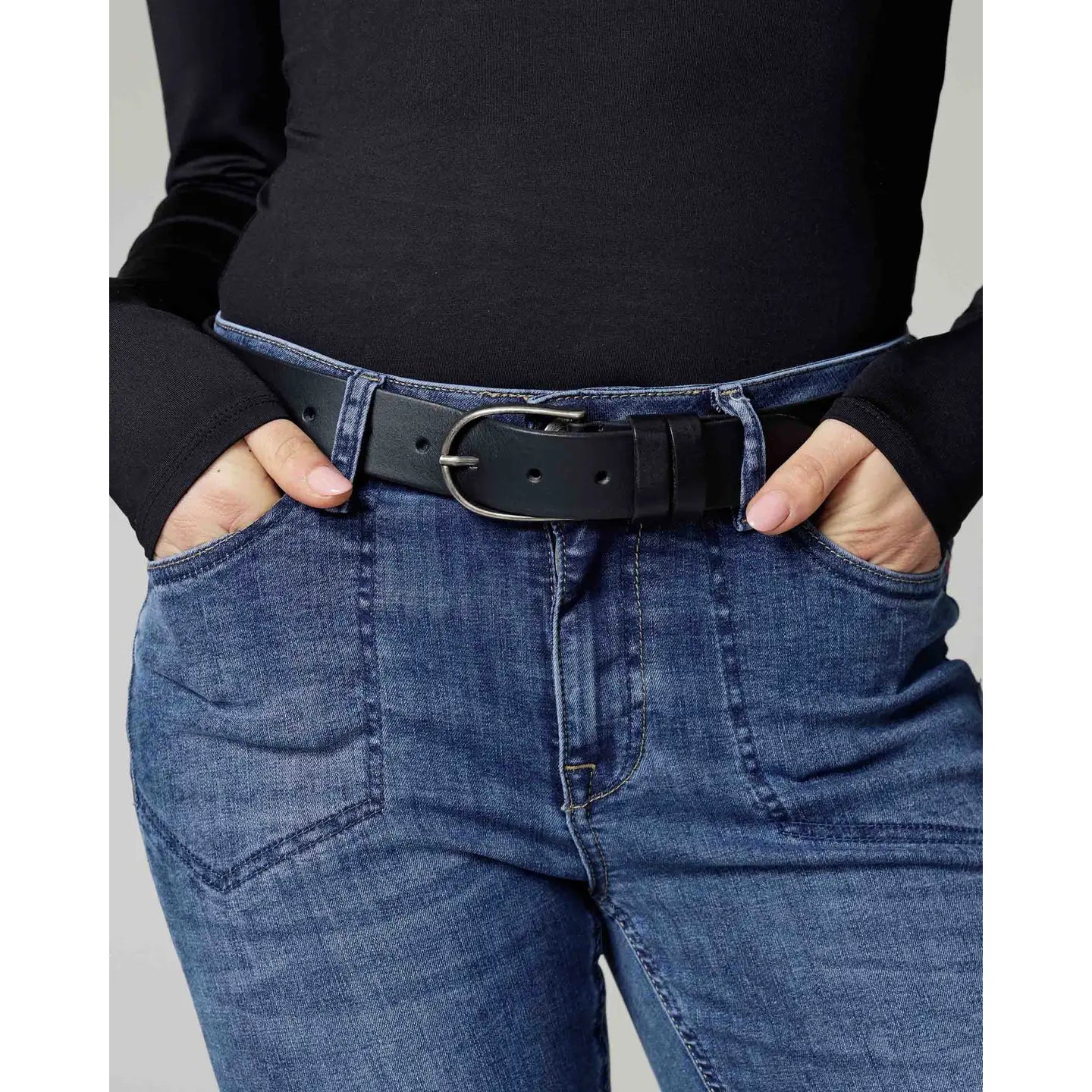 Dieke Classic Leather Belt - Black