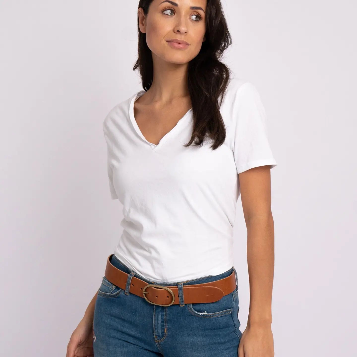 Fien Classic Leather Belt - Cognac