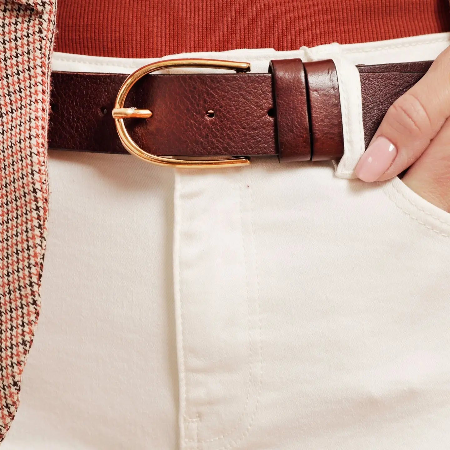 Drika Classic Leather Belt - Brown