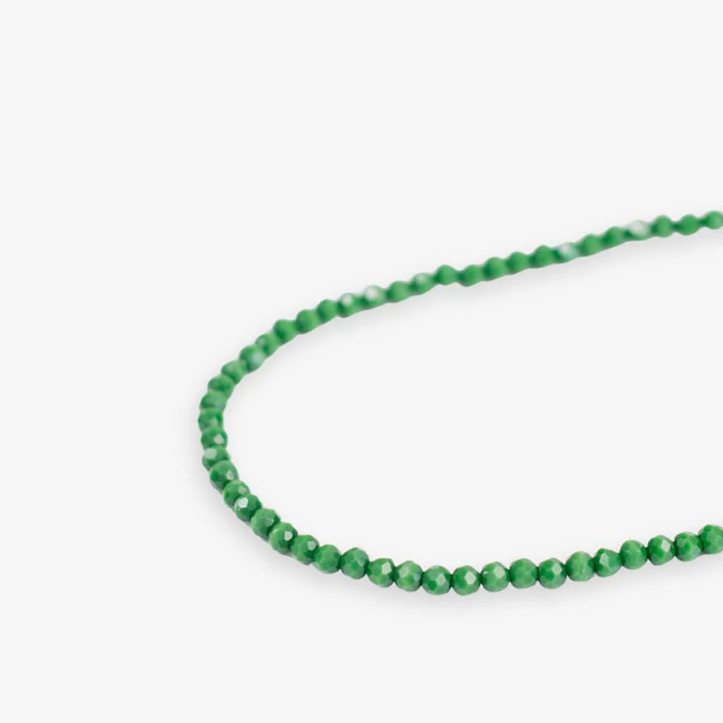 Hayden Solid Single Strand Crystal Beaded Necklace - Emerald