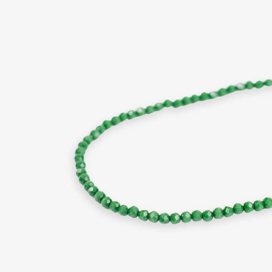 Hayden Solid Single Strand Crystal Beaded Necklace - Emerald