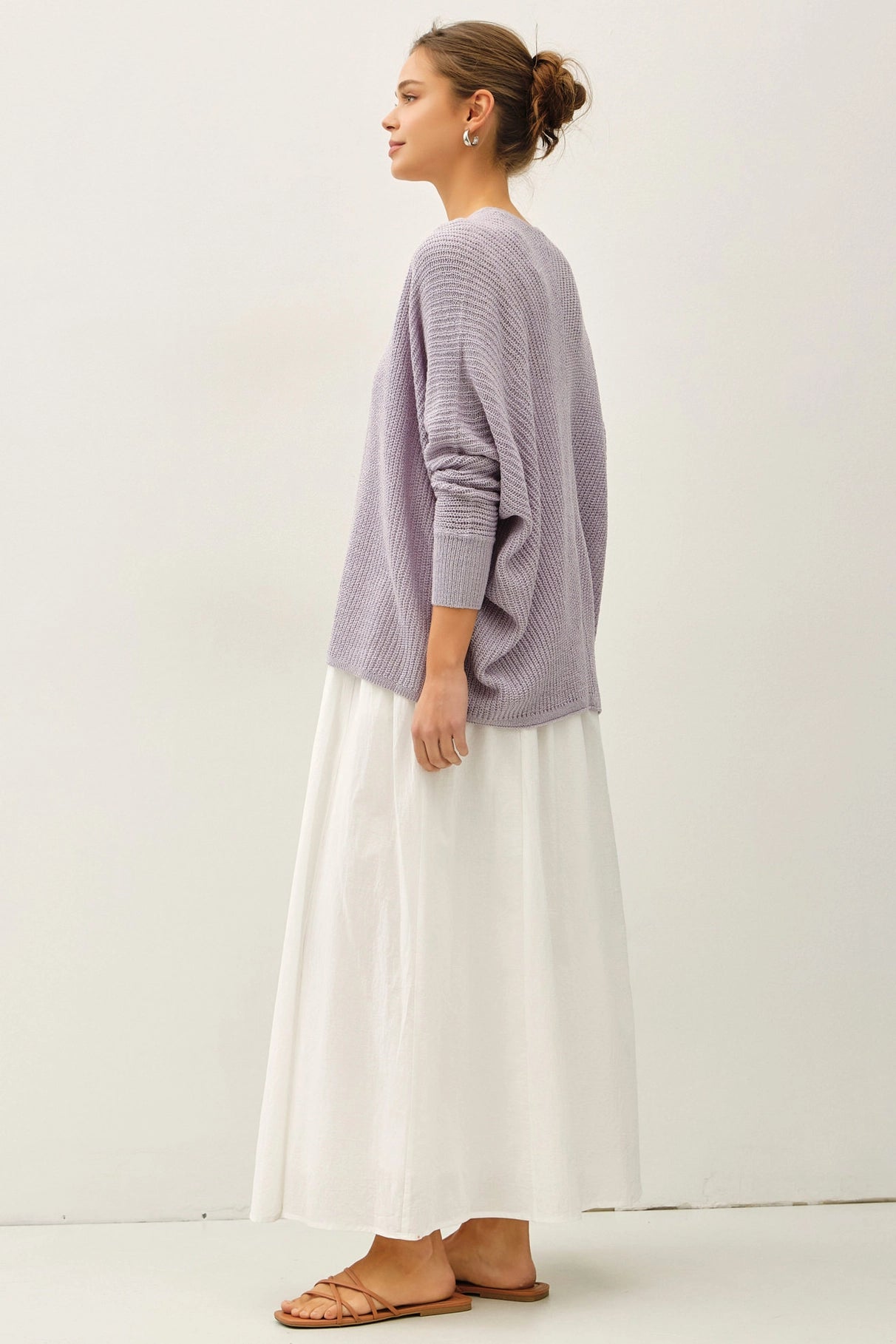 Lightweight Open Cardigan Sweater - Steel Blue