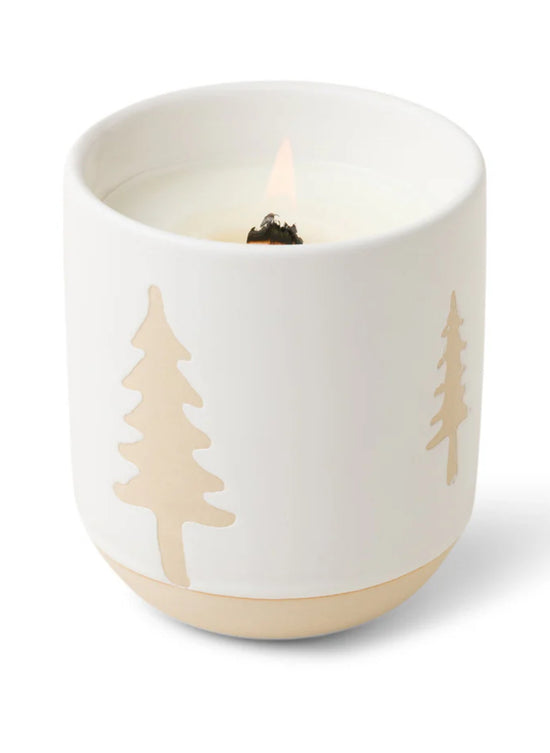 Cypress & Fir White Glaze Ceramic with Tree Pattern