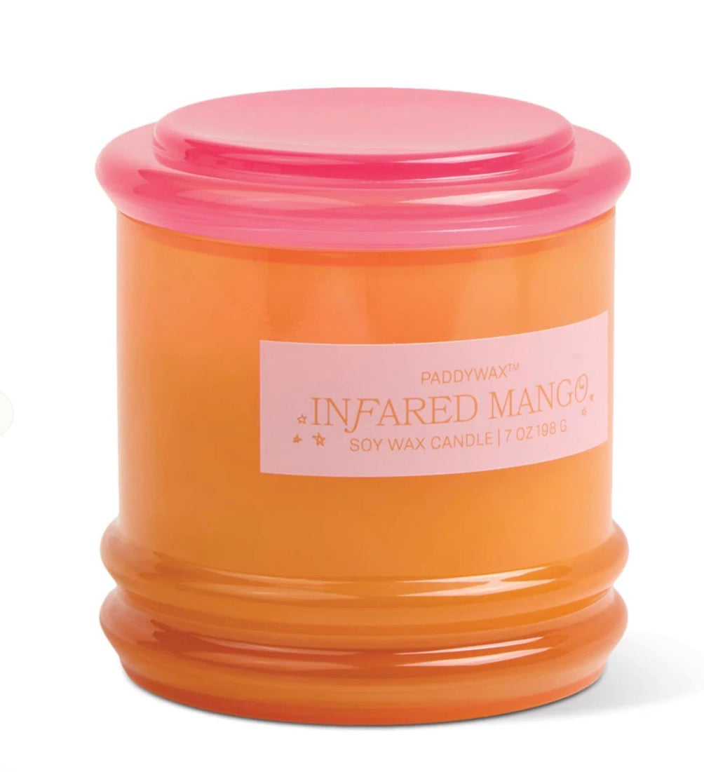 Stacked Glass Candle - Orange/Hot Pink - Infrared Mango