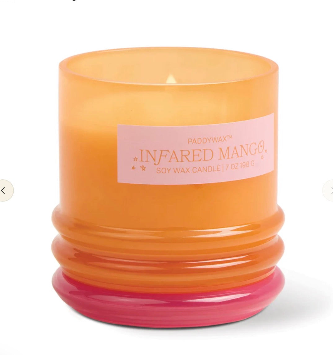 Stacked Glass Candle - Orange/Hot Pink - Infrared Mango