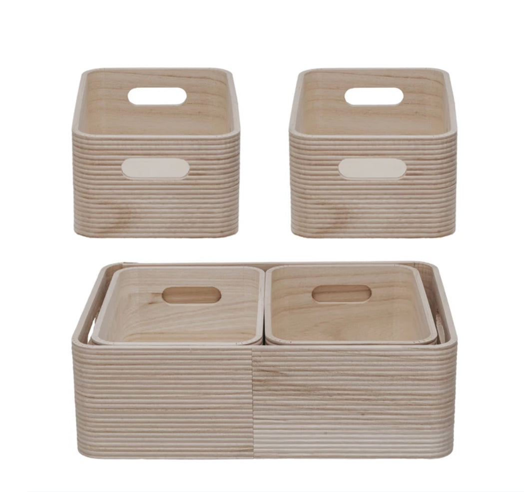 Wooden Nesting Boxes - Set of 3