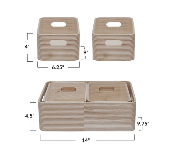 Wooden Nesting Boxes - Set of 3