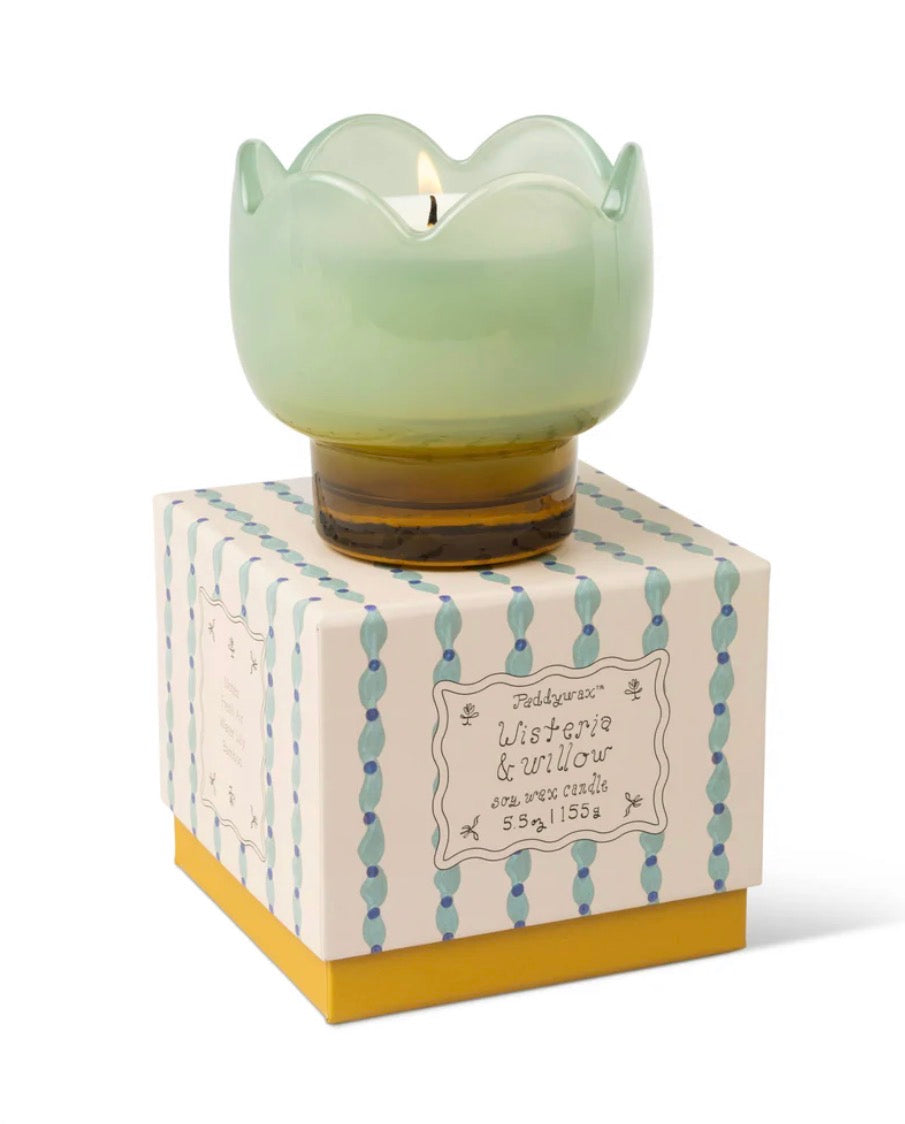 Tulip Glass Candle - Blue - Wisteria & Willow