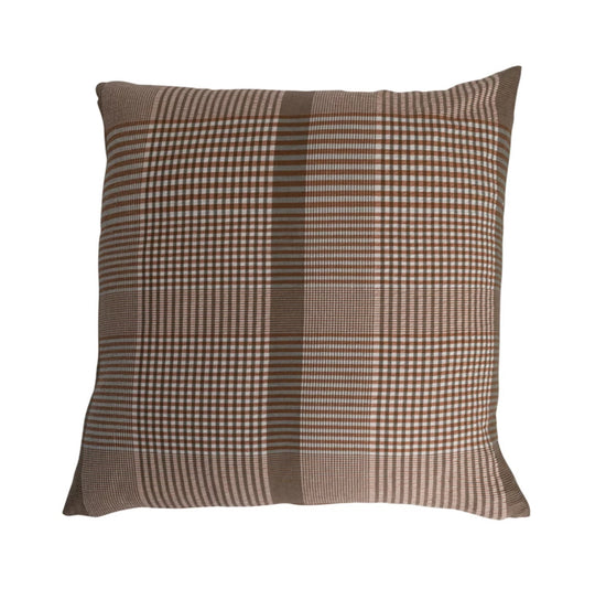 Woven Cotton Throw Pillow - Brown/Cream