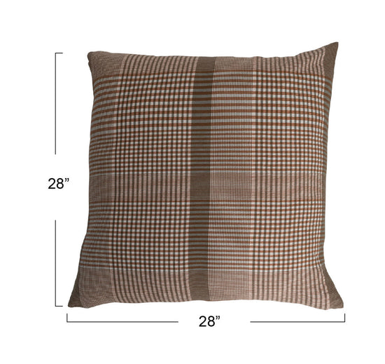 Woven Cotton Throw Pillow - Brown/Cream