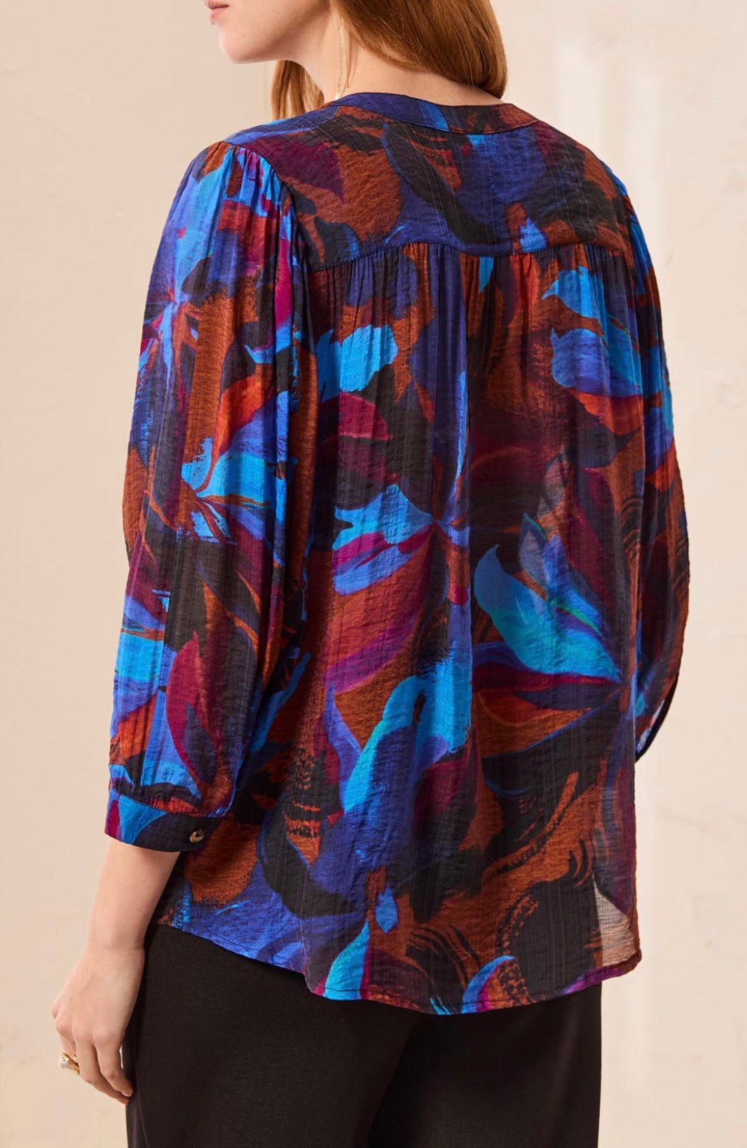 Flowy Dolman Sleeve Top - Sharp Blue
