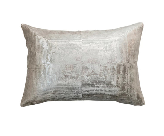 Velvet Printed Lumbar Pillow with Gold Foil