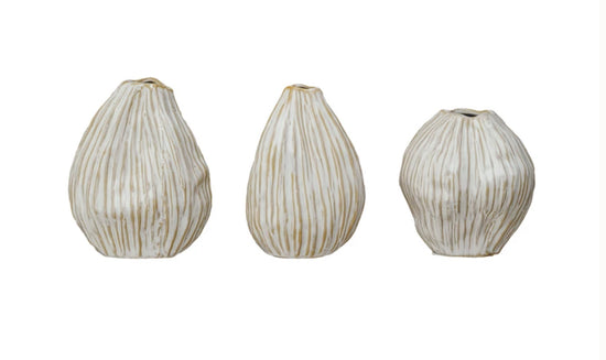 Whispering White Pleated Vase - #1