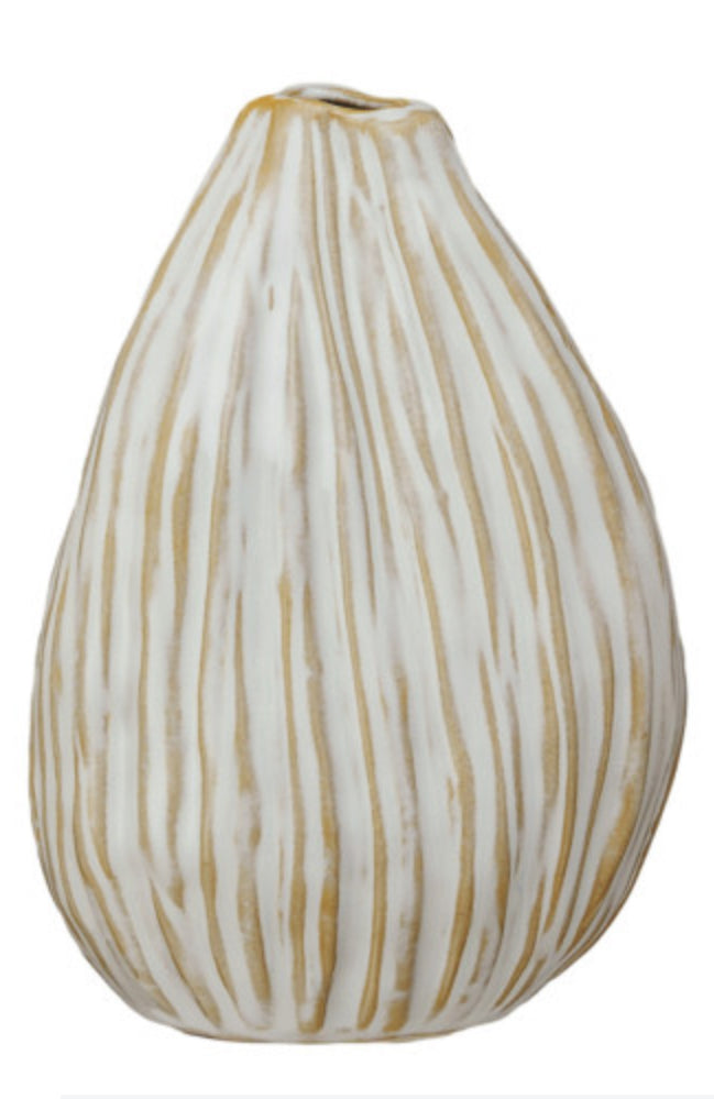 Whispering White Pleated Vase - #2