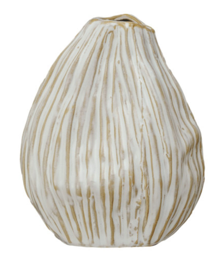 Whispering White Pleated Vase - #1