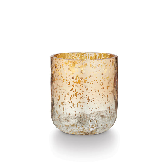 Winter White Crackle Glass Candle - Small