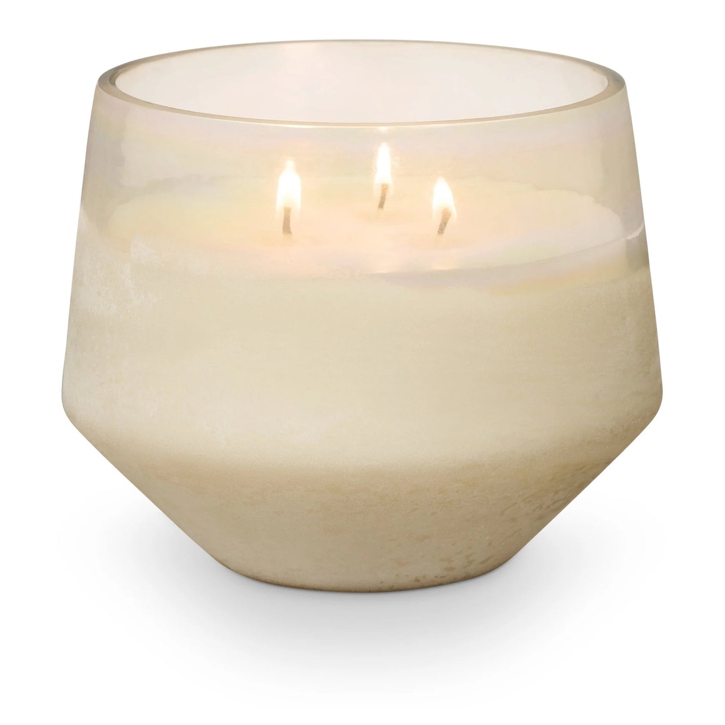 Winter White Large Baltic Glass Candle - Large