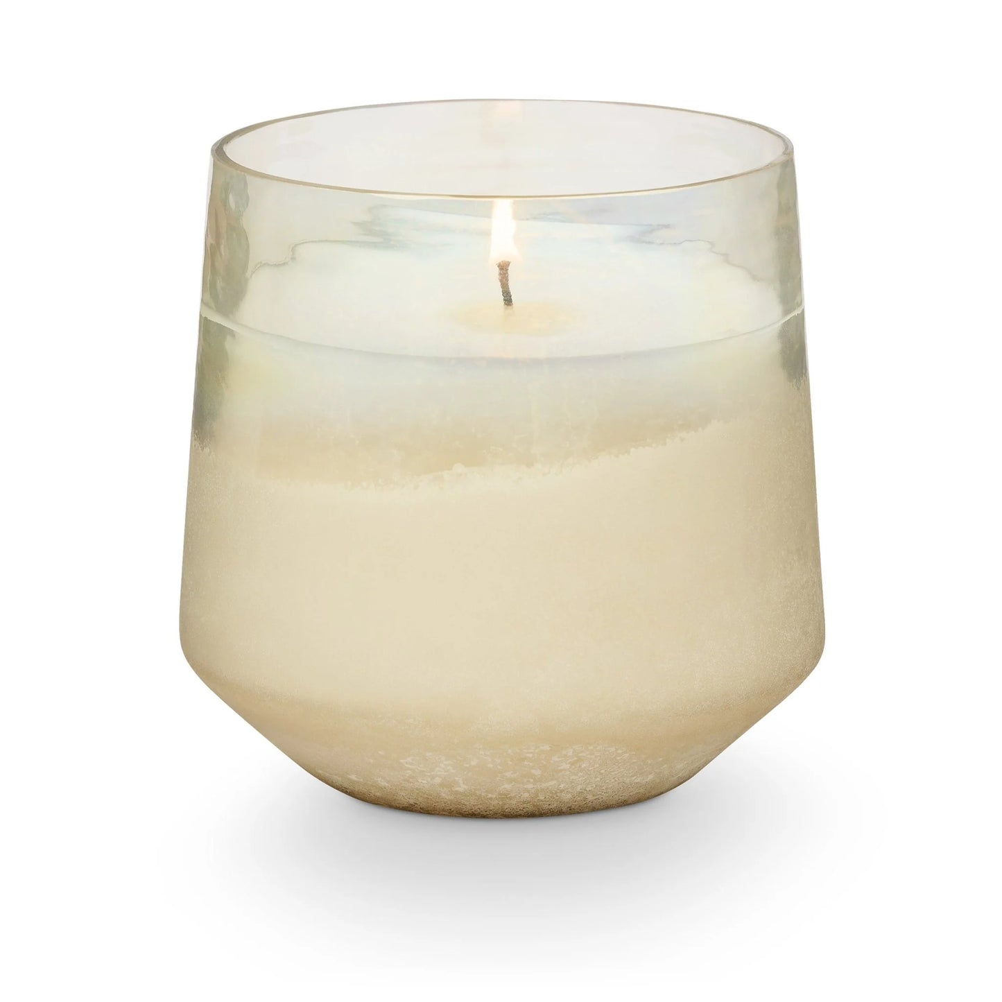 Winter White Large Baltic Glass Candle - Small