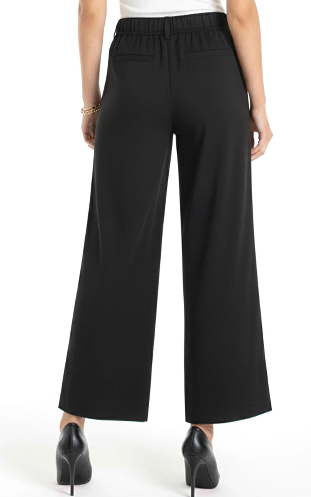 High Rise Pleated Wide Leg Pants - Oxford Navy