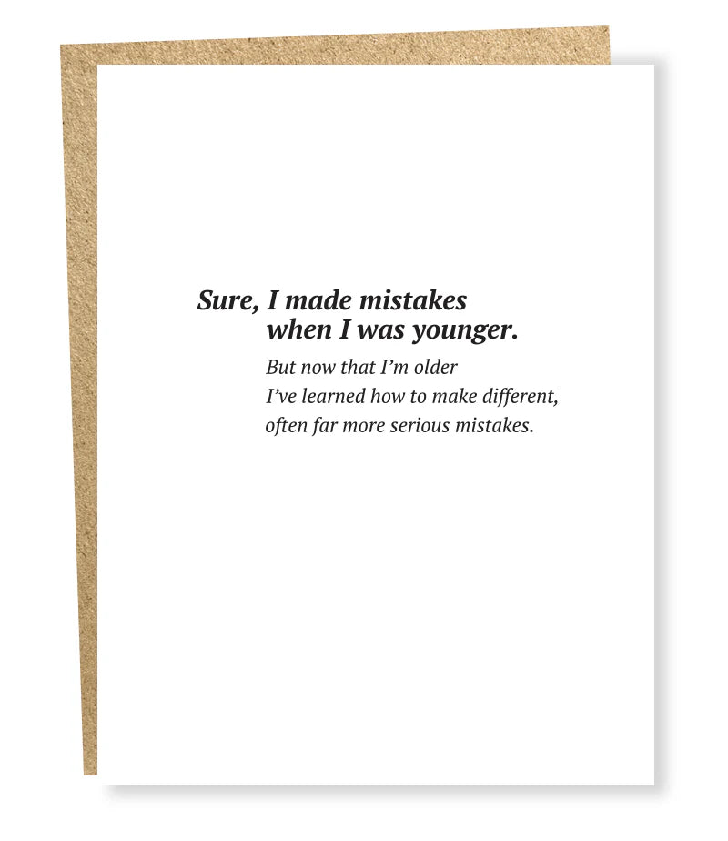 Serious Mistakes Greeting Card